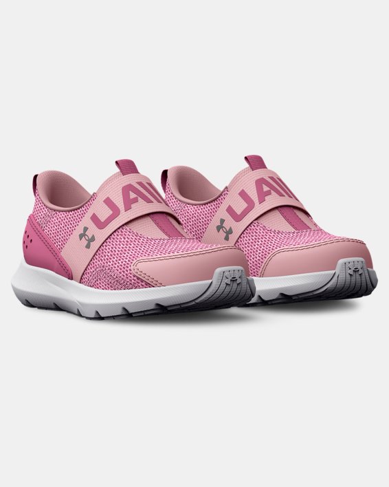Girls' Infant UA Surge 3 Slip Running Shoes, Pink, pdpMainDesktop image number 3